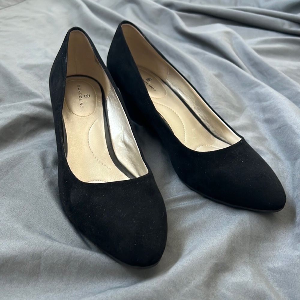 Black Suede Wedge Heel NEW